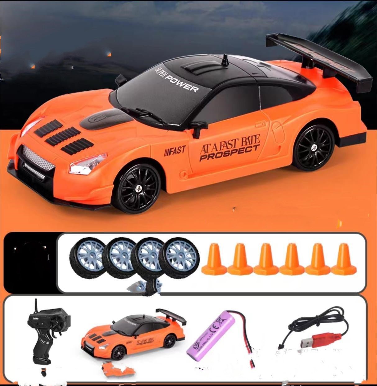 2.4G Drift RC Car 4WD RC Drift Car Toy Remote Control GTR Model AE86 Vehicle Car RC Racing Car Toy for Children Christmas Gifts - InspiredGrabs.com