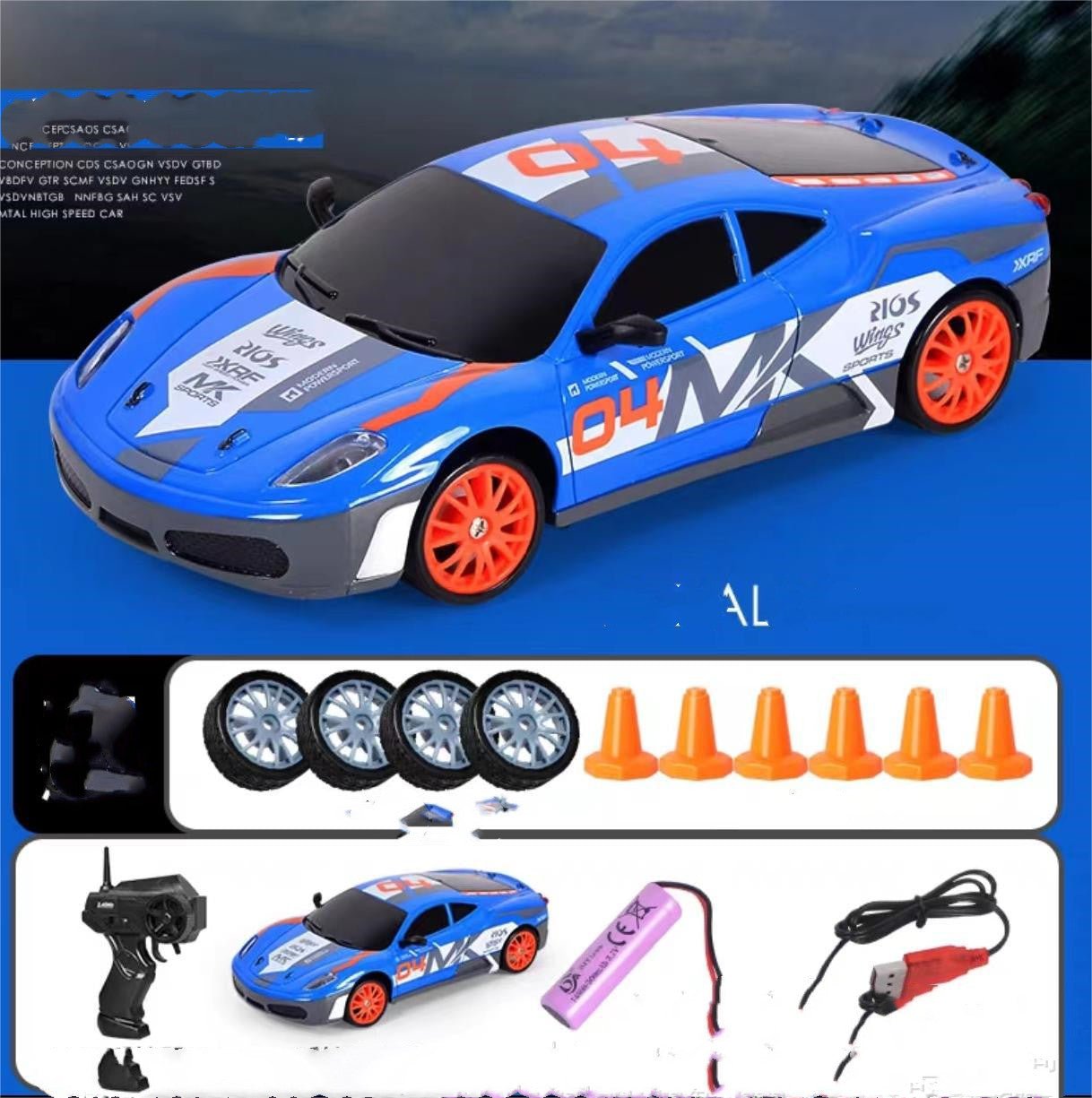 2.4G Drift RC Car 4WD RC Drift Car Toy Remote Control GTR Model AE86 Vehicle Car RC Racing Car Toy for Children Christmas Gifts - InspiredGrabs.com