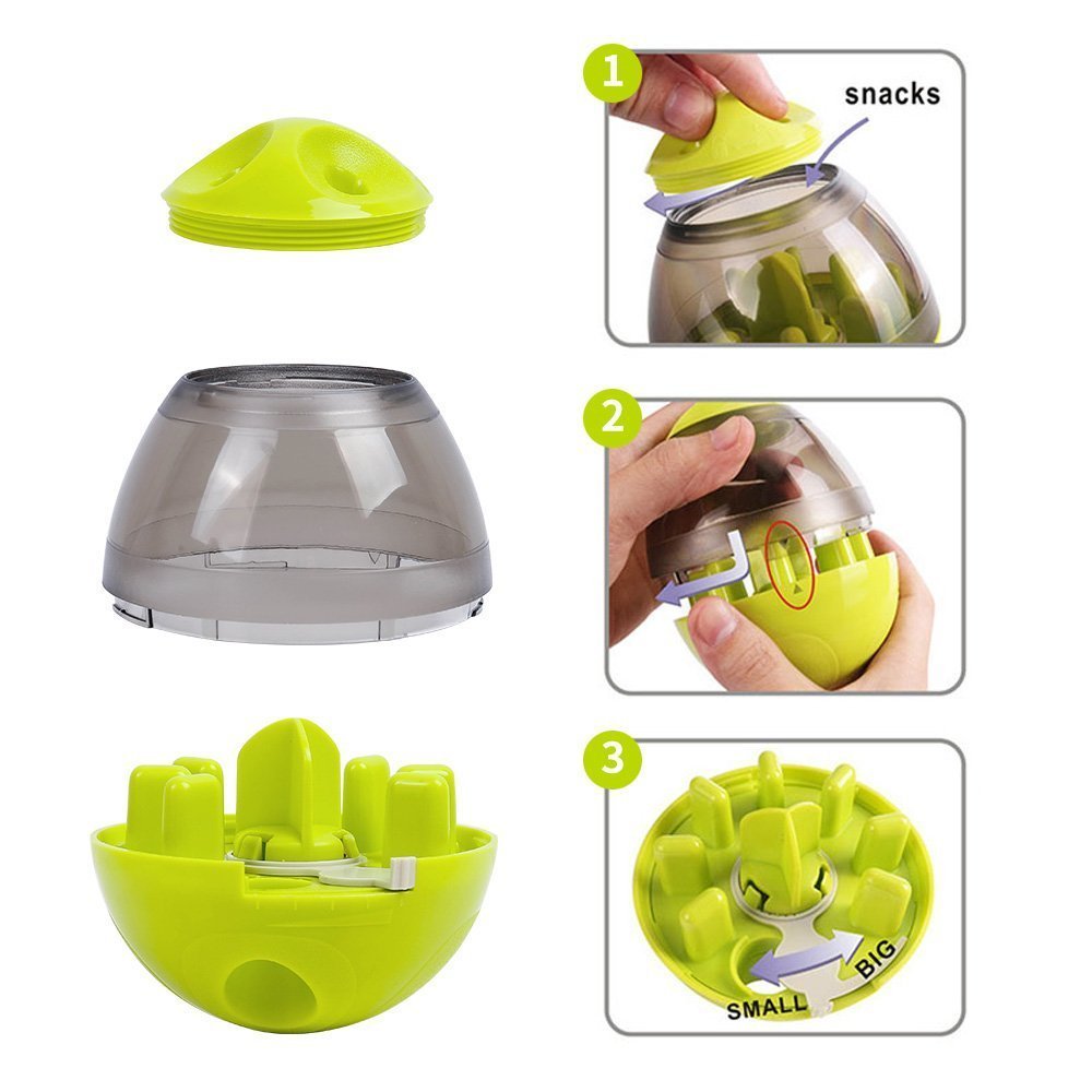 Dog Food Balls Tumbler Pet Puppy Feeder Dispenser Bowl Toy Leak Food Interactive Pet Tumbler Feeder Food Automatic Dispenser Bowl Interactive Balls - InspiredGrabs.com