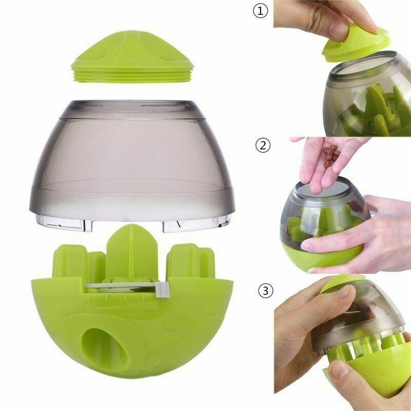 Dog Food Balls Tumbler Pet Puppy Feeder Dispenser Bowl Toy Leak Food Interactive Pet Tumbler Feeder Food Automatic Dispenser Bowl Interactive Balls - InspiredGrabs.com