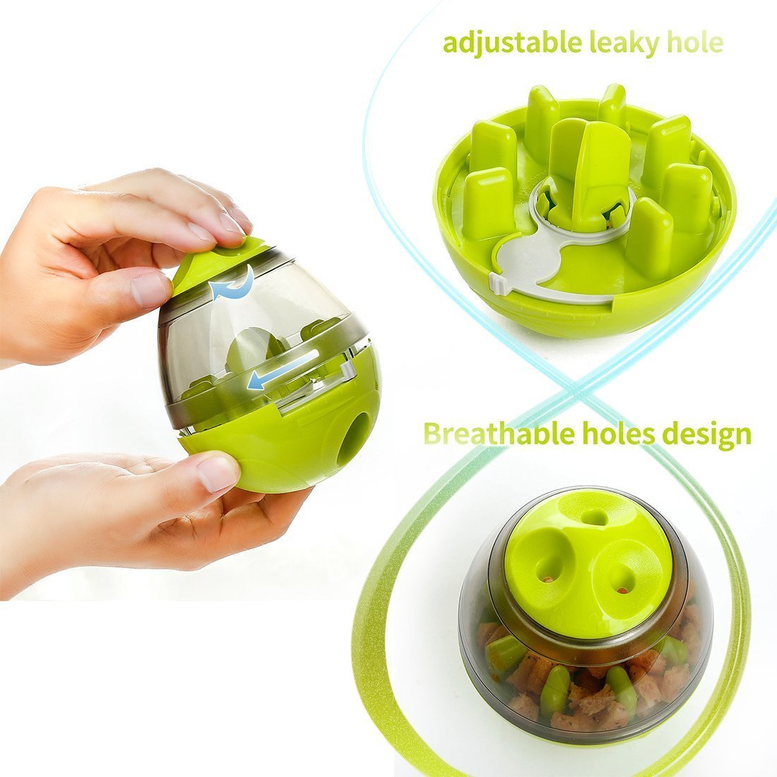 Dog Food Balls Tumbler Pet Puppy Feeder Dispenser Bowl Toy Leak Food Interactive Pet Tumbler Feeder Food Automatic Dispenser Bowl Interactive Balls - InspiredGrabs.com