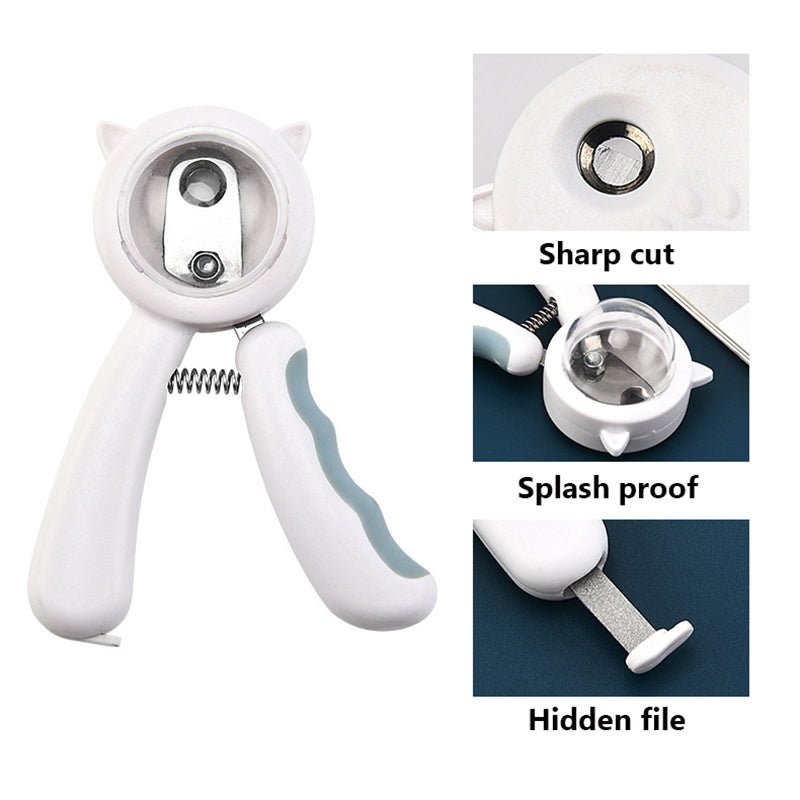 Cat Nail Clippers Kitten Puppy Nail Scissors Pet Nail Clipper Scissors Splash-proof Pet Dog Cat Nail Claw Clippers Scissors Trimmer Grooming Tools for Animals Pet Supplies - InspiredGrabs.com