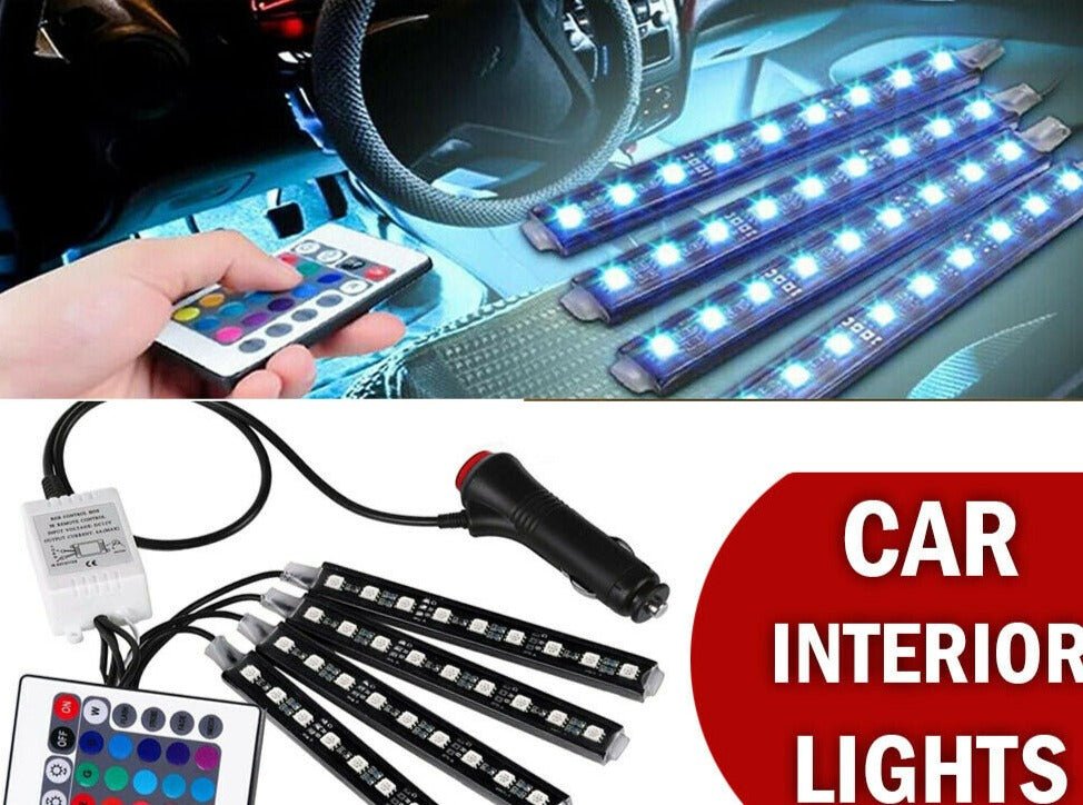 Car Interior Lights Neon Atmosphere RGB LED Strip Bar Car Decor Lighting Lamp - InspiredGrabs.com