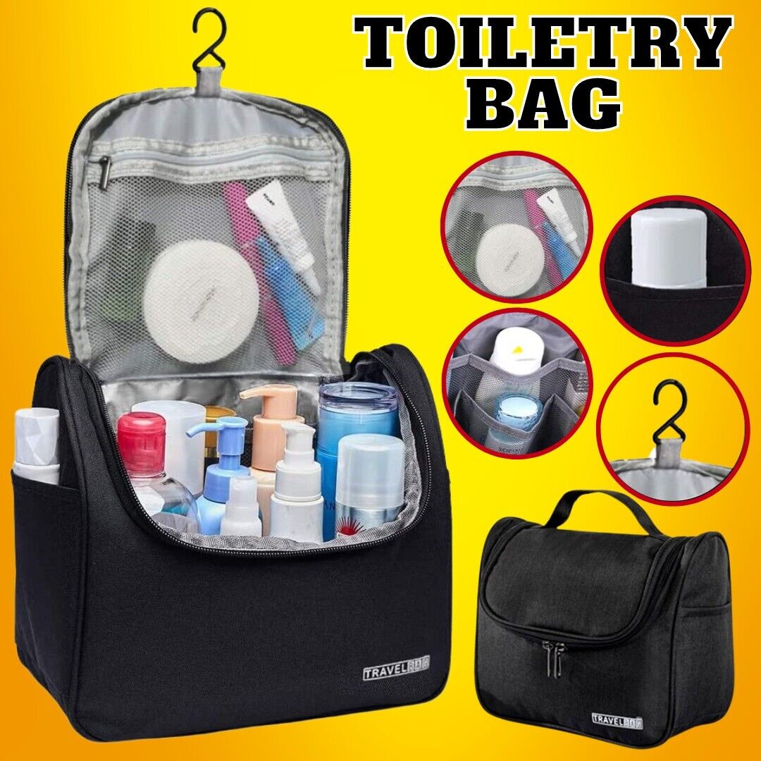 Travel Toiletry Bag Dopp Kit for Men & Women Cosmetics Makeup Shaving Organizer - InspiredGrabs.com