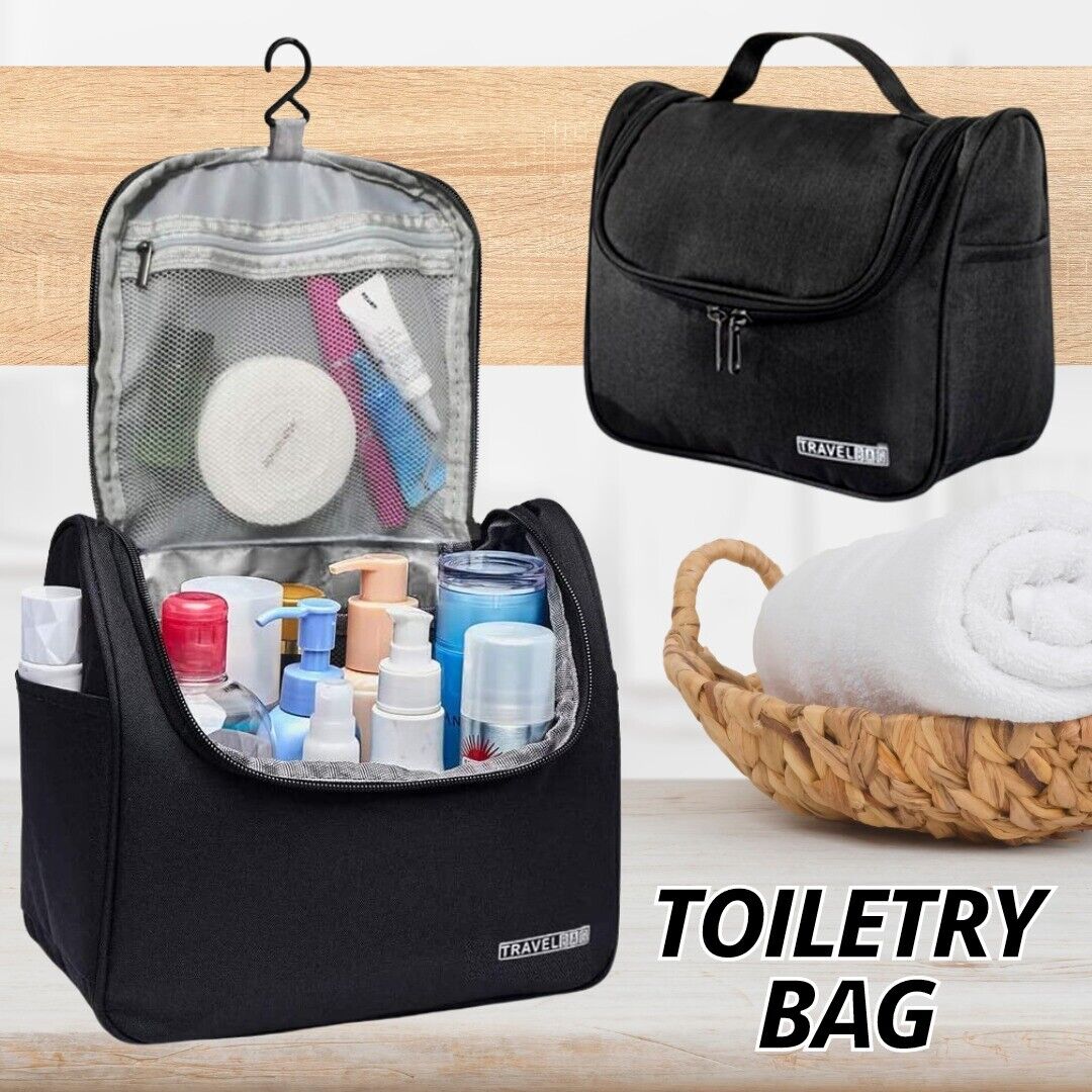 Travel Toiletry Bag Dopp Kit for Men & Women Cosmetics Makeup Shaving Organizer - InspiredGrabs.com