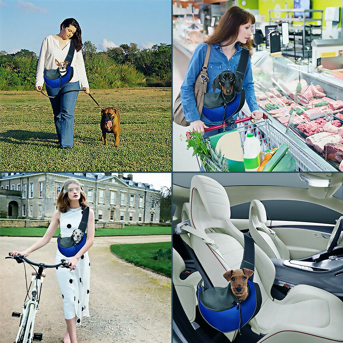 Dog Carrier Pet Puppy Backpack Travel Tote Sling Bag Mesh Hands Free Shoulder - InspiredGrabs.com