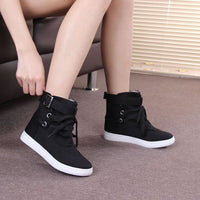 Thumbnail for 2019 Spring And Autumn New High-Top Women's Flat Casual Cloth Shoes Black Breathable Korean Student Canvas Shoes - InspiredGrabs.com