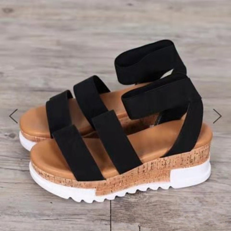 Beach Sandals with Thick Soles and Sloping Heels - InspiredGrabs.com