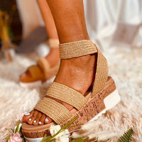 Thumbnail for Beach Sandals with Thick Soles and Sloping Heels - InspiredGrabs.com