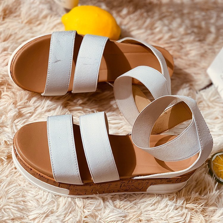 Beach Sandals with Thick Soles and Sloping Heels - InspiredGrabs.com