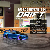 Thumbnail for Turbo Racing 1vs76 C64 Drift RC Car with Gyro Radio Full Proportional Remote Control Toys RTR Kit for Kids and Adults - InspiredGrabs.com