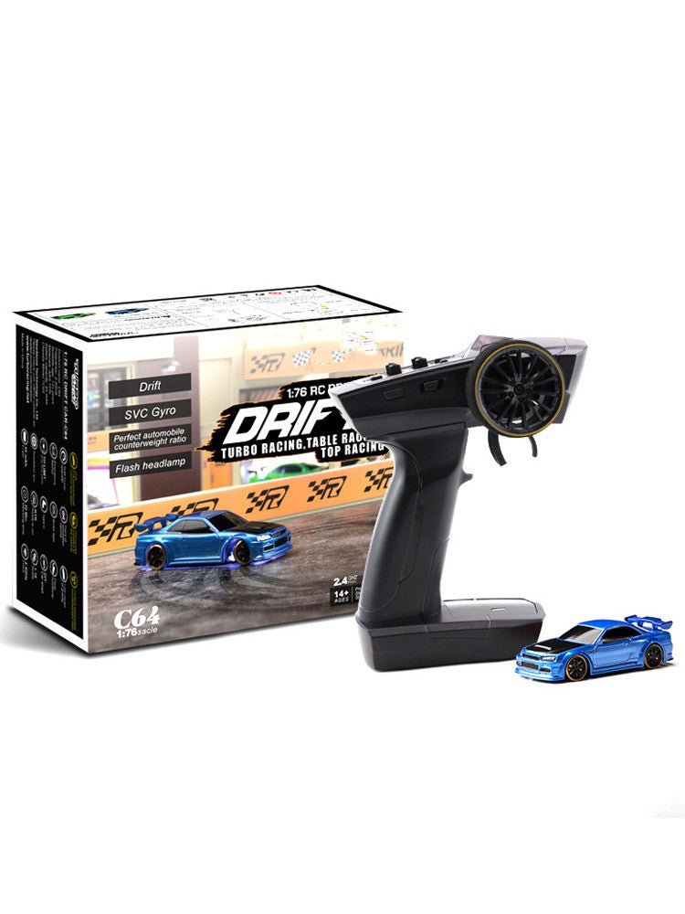 Turbo Racing 1vs76 C64 Drift RC Car with Gyro Radio Full Proportional Remote Control Toys RTR Kit for Kids and Adults - InspiredGrabs.com