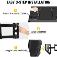 Thumbnail for TV Mount Full Motion for 26-55 Inch LED LCD Flat Screen TV Perfect Center Design - InspiredGrabs.com