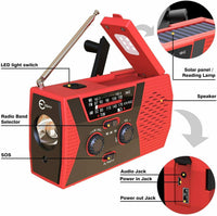 Thumbnail for 2000mAh Emergency LED Radio Solar Hand Crank AM FM NOAA Flashlight Phone Charger Portable Searchlight Outdoor Emergency Radio Survival Light - InspiredGrabs.com