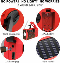 Thumbnail for 2000mAh Emergency LED Radio Solar Hand Crank AM FM NOAA Flashlight Phone Charger Portable Searchlight Outdoor Emergency Radio Survival Light - InspiredGrabs.com