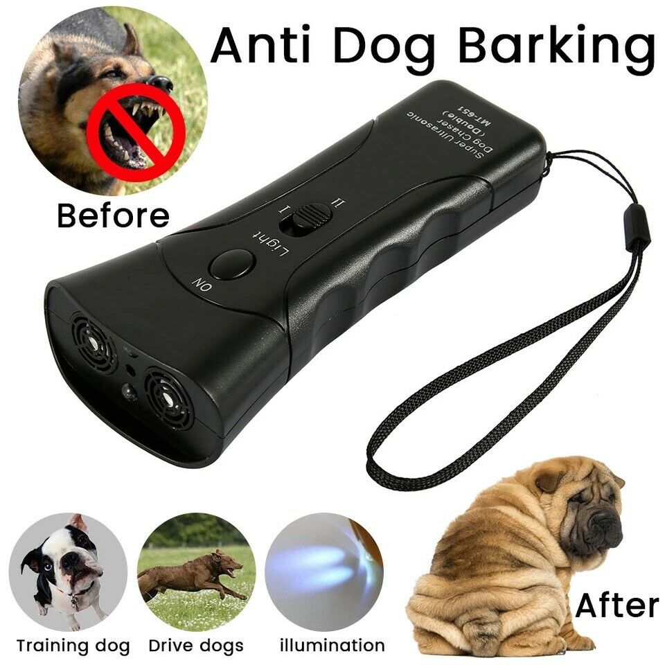 Ultrasonic Anti Dog Barking Trainer LED Light Gentle Chaser Petgentle Sonics - InspiredGrabs.com