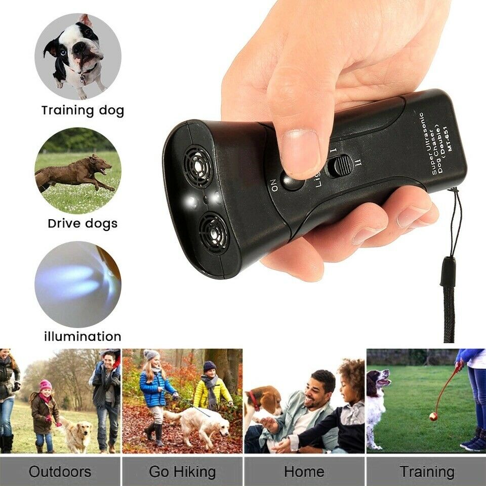 Ultrasonic Anti Dog Barking Trainer LED Light Gentle Chaser Petgentle Sonics - InspiredGrabs.com