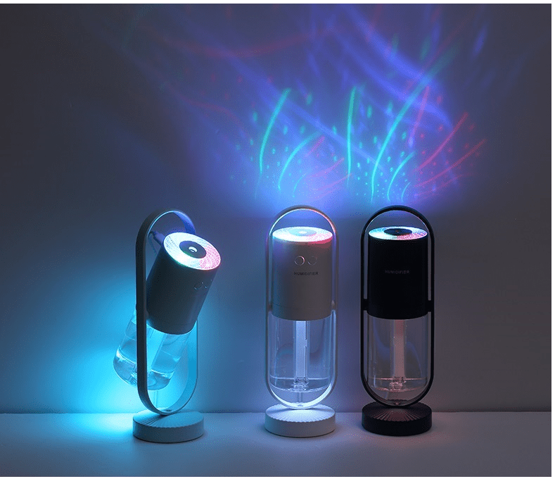 Magic Shadow USB Air Humidifier for Home with Projection Night Lights Ultrasonic Car Mist Maker Mini Office Air Purifier - InspiredGrabs.com