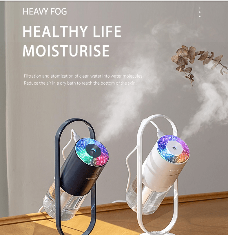 Magic Shadow USB Air Humidifier for Home with Projection Night Lights Ultrasonic Car Mist Maker Mini Office Air Purifier - InspiredGrabs.com