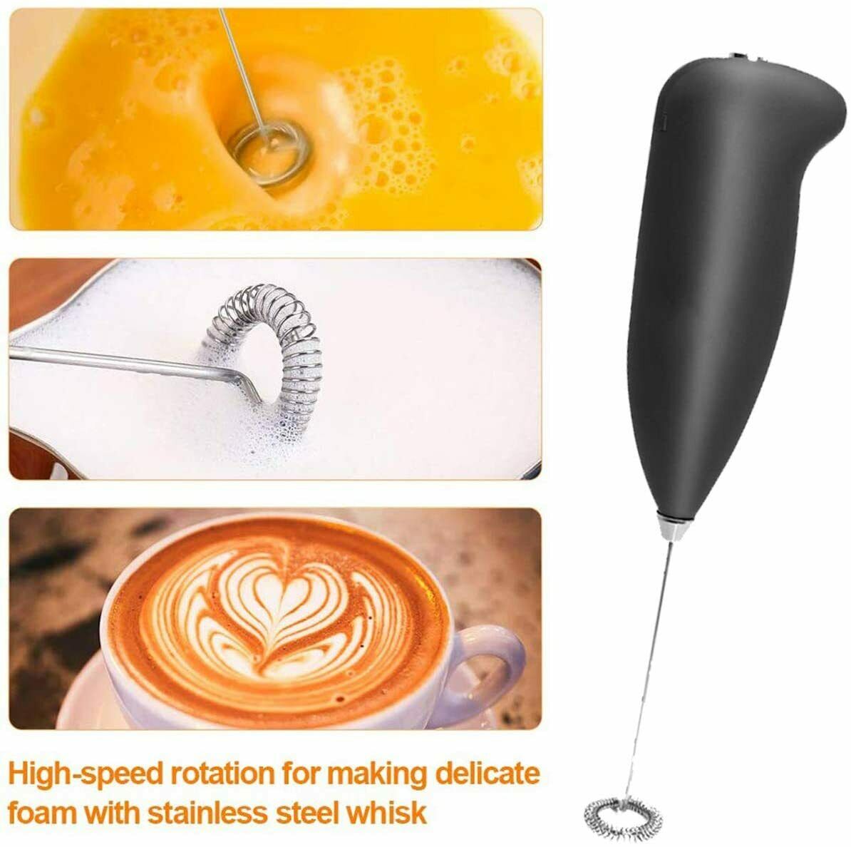 Electric Milk Frother Drink Foamer Whisk Mixer Stirrer Coffee Eggbeater Kitchen - InspiredGrabs.com