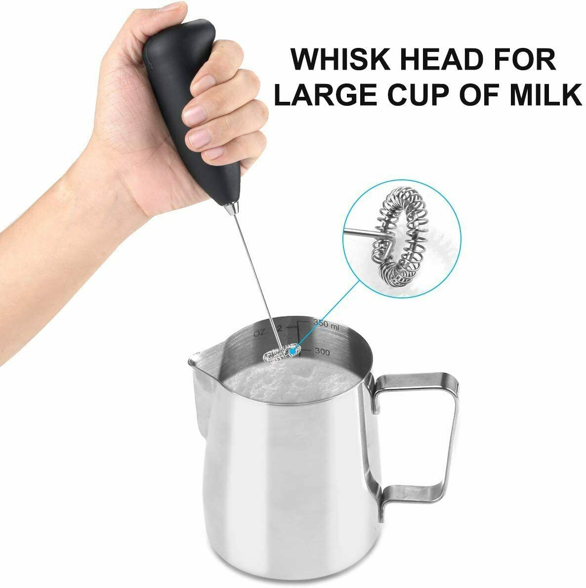 Electric Milk Frother Drink Foamer Whisk Mixer Stirrer Coffee Eggbeater Kitchen - InspiredGrabs.com