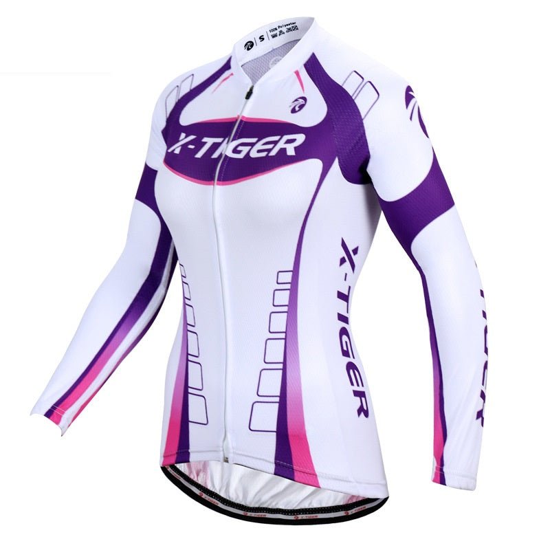 Upgrade your cycling wardrobe with our stylish and versatile spring and autumn long-sleeved jersey suit for women. - InspiredGrabs.com