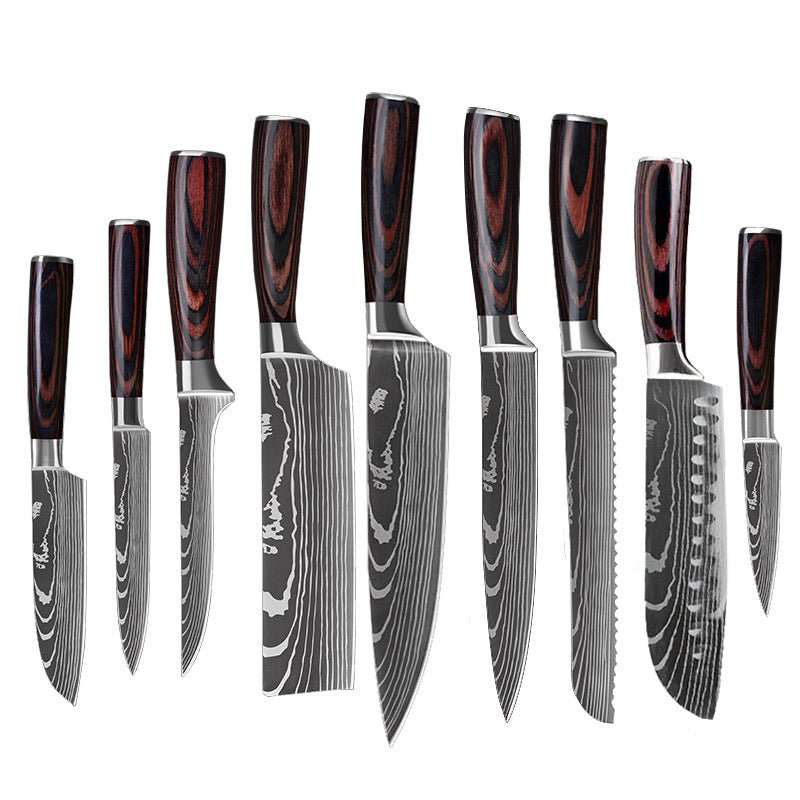 6-Piece Set 8-Piece Set 10-Piece Set Knife Chef's Knife Kitchen Knife - InspiredGrabs.com