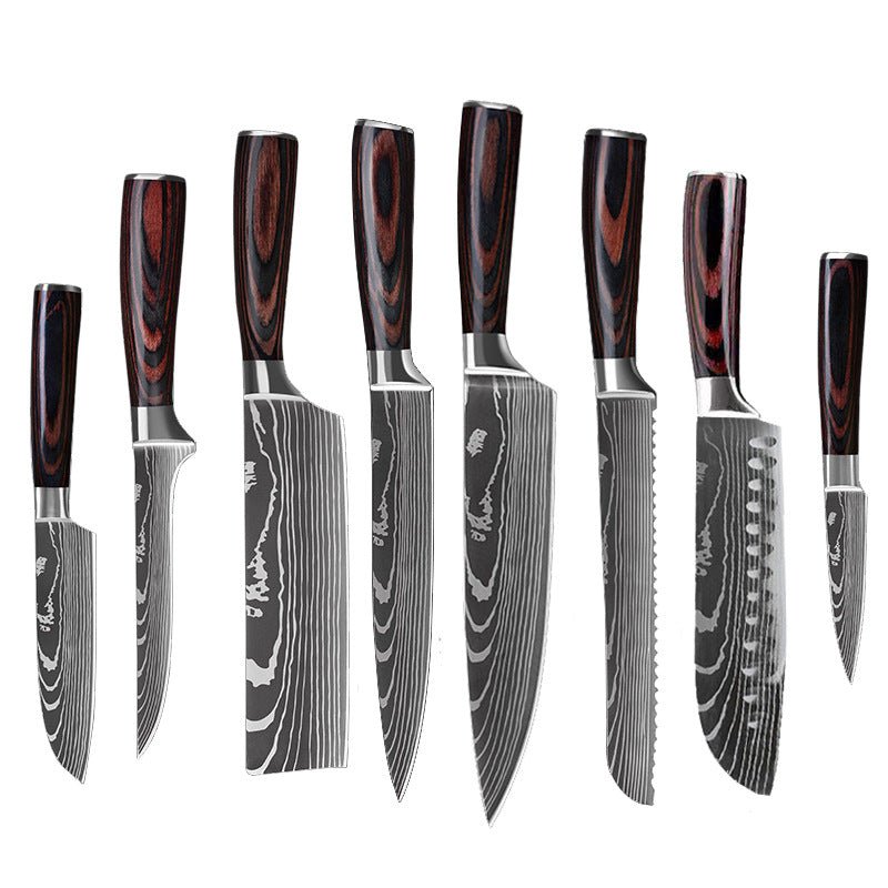 6-Piece Set 8-Piece Set 10-Piece Set Knife Chef's Knife Kitchen Knife - InspiredGrabs.com