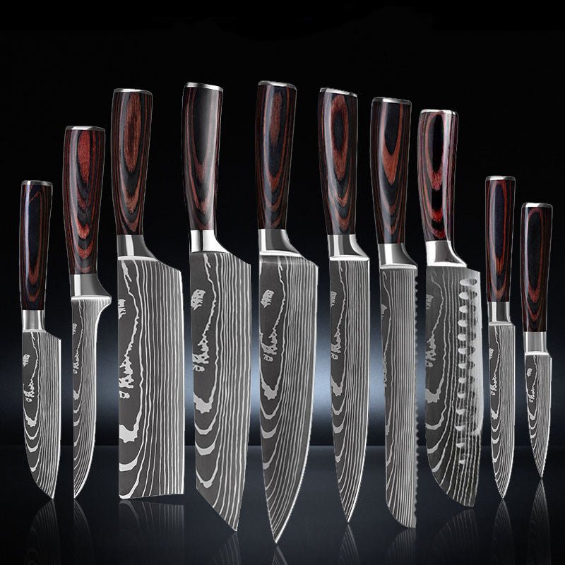 6-Piece Set 8-Piece Set 10-Piece Set Knife Chef's Knife Kitchen Knife - InspiredGrabs.com