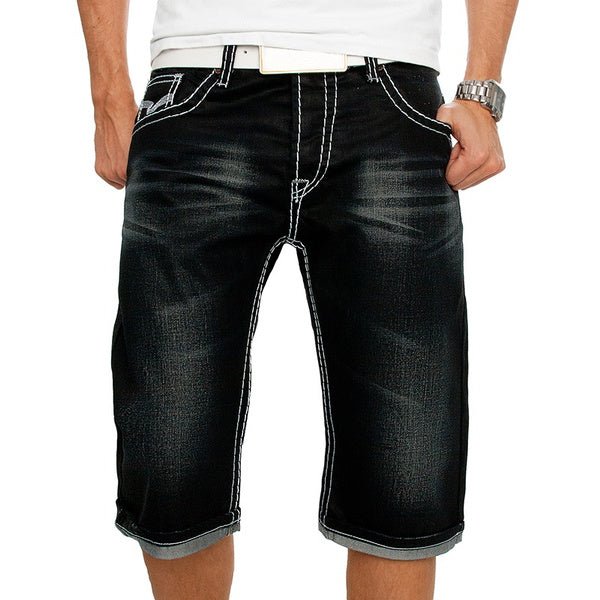 White Men's Denim Pants with Fold Pockets; a Stylish Choice for European and American Men's Summer Casual Fashion - InspiredGrabs.com