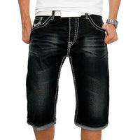 Thumbnail for White Men's Denim Pants with Fold Pockets; a Stylish Choice for European and American Men's Summer Casual Fashion - InspiredGrabs.com