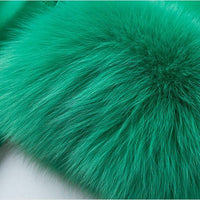 Thumbnail for Winter Big Fox Fur Collar Thickened White Duck Down Jacket - InspiredGrabs.com