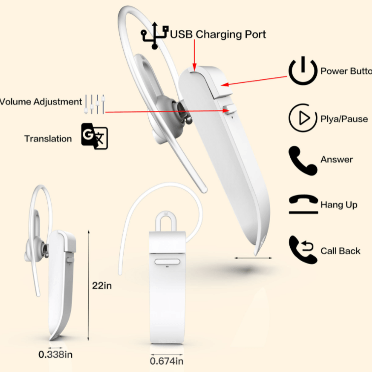 "Wireless Earbuds: Real-Time Translation in 25 Languages - Instant Online Translation - US" - InspiredGrabs.com