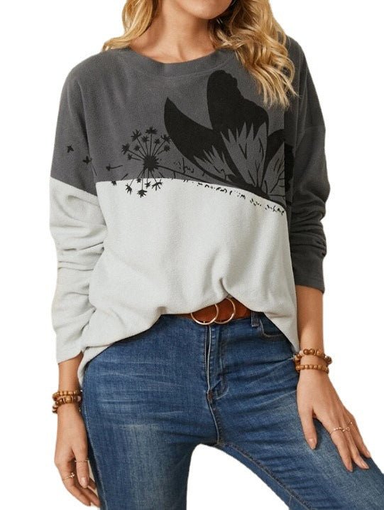 Women's Animal Print Crew Neck Sweater - InspiredGrabs.com