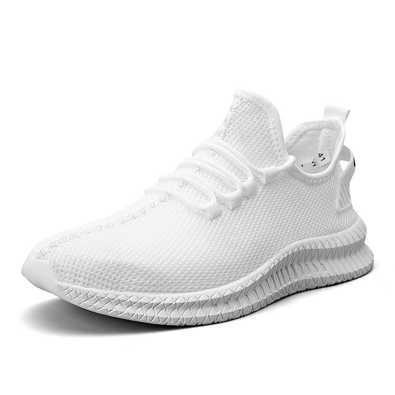 Woven Mesh Small White Shoes Summer And Autumn Plus Size Men's Sports Casual Shoes - InspiredGrabs.com