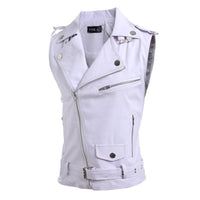 Thumbnail for Zip-fit Slim Lapel Short PU Leather Vest - InspiredGrabs.com